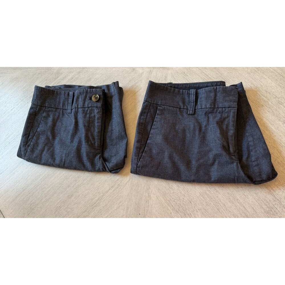 2 Ann Taylor Factory Blue Shorts Women's Mid‎ Rise Cotton Spandex $10 Ea Size 8